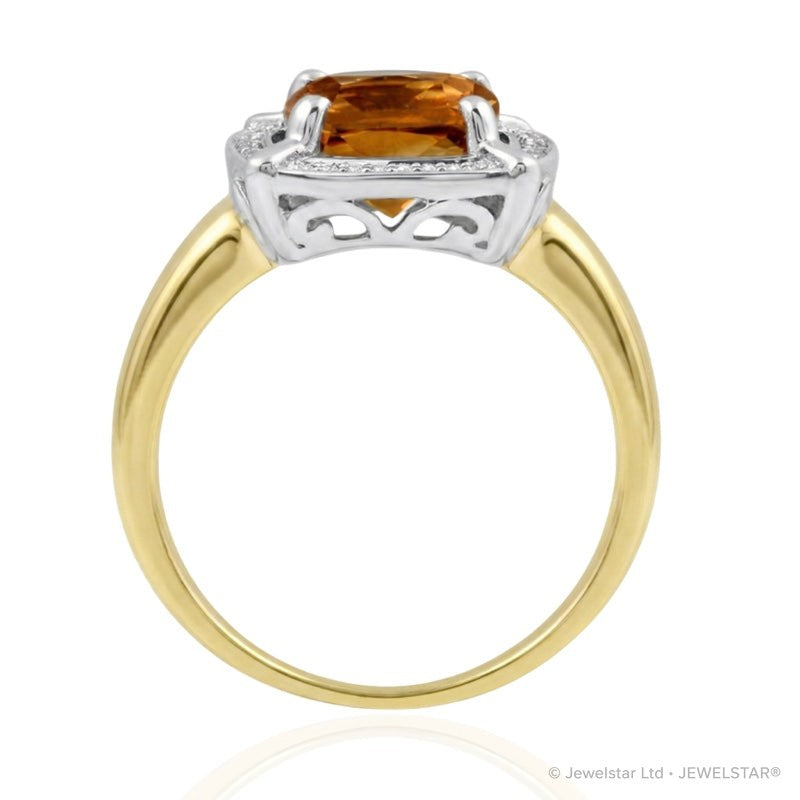 R-63250-CT-Y  Diamond & Citrine Cluster Ring
