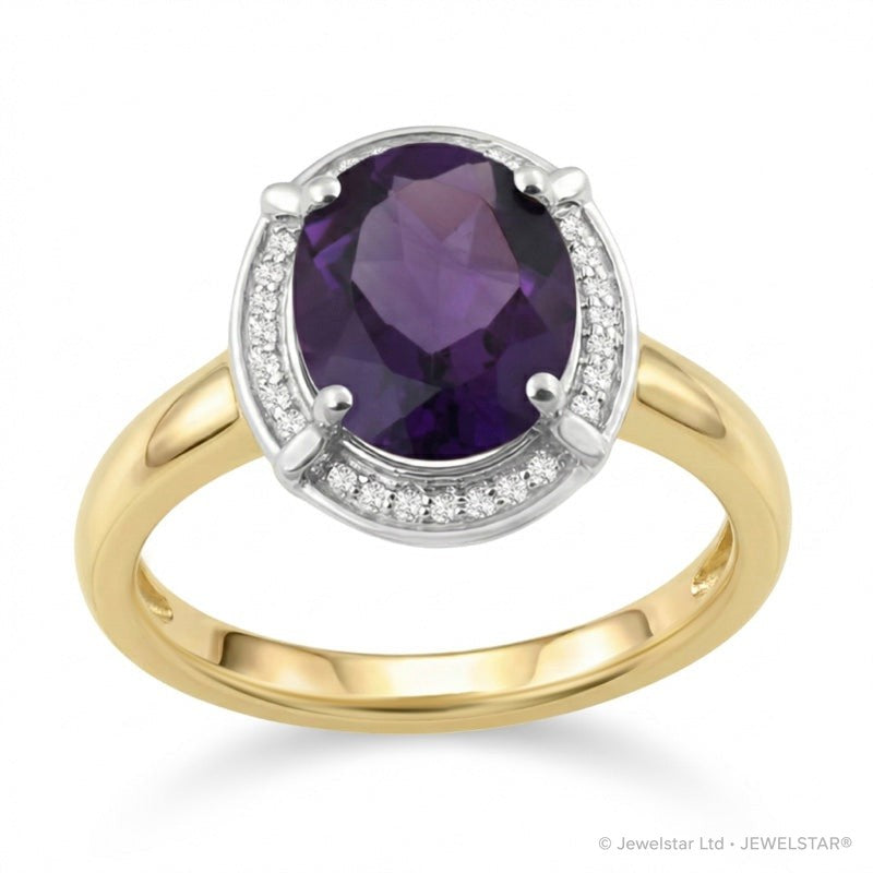 R-63251-AM-Y  Diamond & Amethyst Cluster Ring