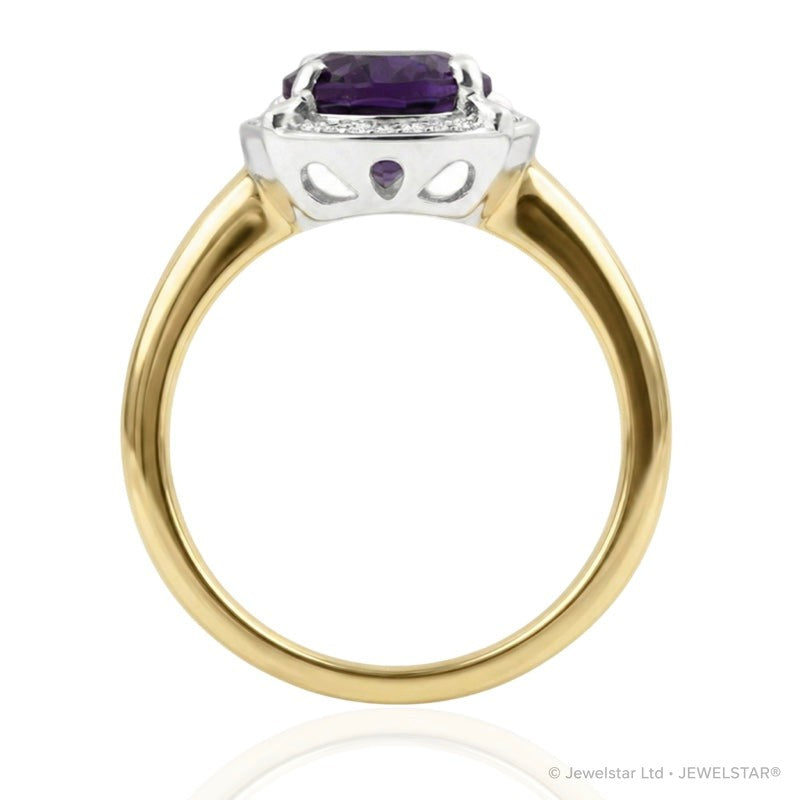 R-63251-AM-Y  Diamond & Amethyst Cluster Ring