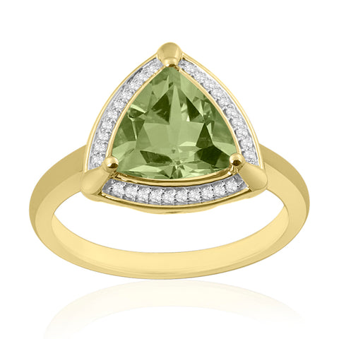 R-63252-PD-Y  Diamond & Peridot Cluster Ring