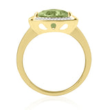 R-63252-PD-Y  Diamond & Peridot Cluster Ring