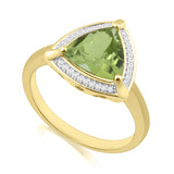 R-63252-PD-Y  Diamond & Peridot Cluster Ring