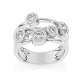 R-67501-AD-W  Diamond Five Stone Bubble Ring