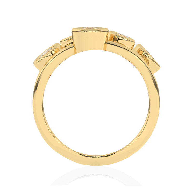 R-67501-AD-Y  Diamond Five Stone Bubble Ring