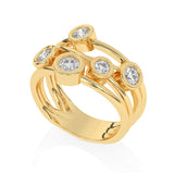 R-67501-AD-Y  Diamond Five Stone Bubble Ring