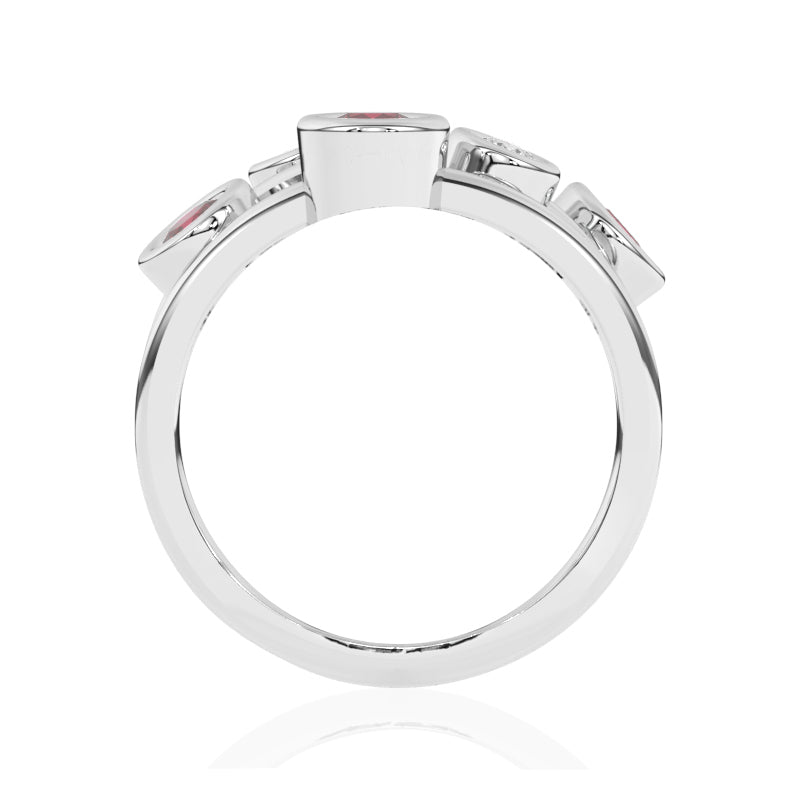 R-67501-RU-W  Diamond & Ruby Bubble Ring