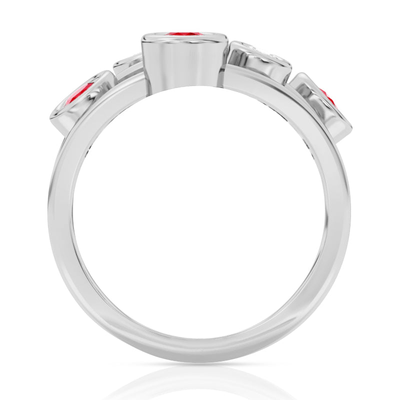 R-67501-RU-W  Diamond & Ruby Bubble Ring