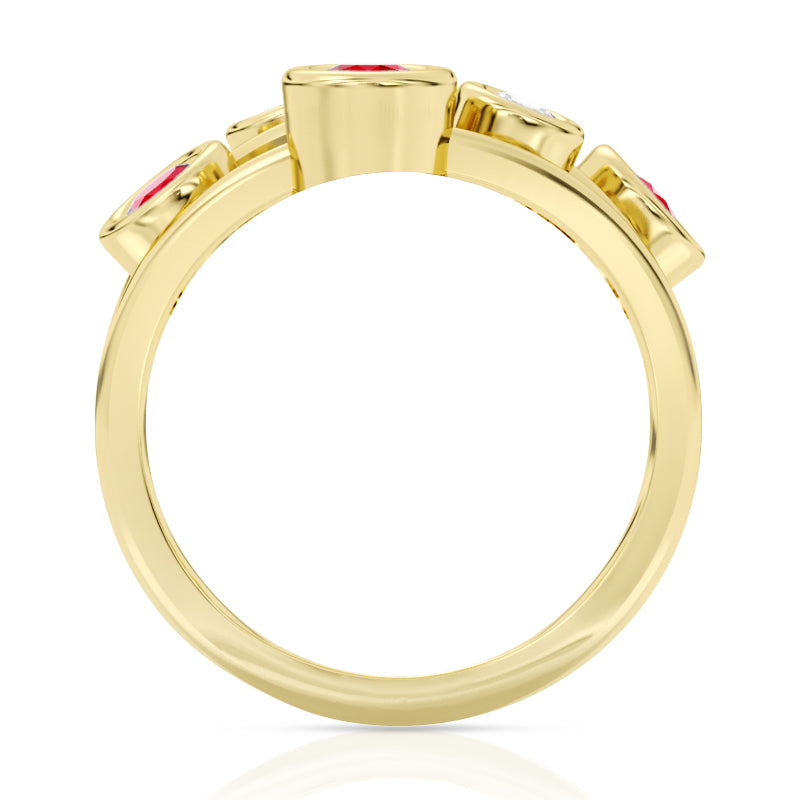 R-67501-RU-Y  Diamond & Ruby Bubble Ring