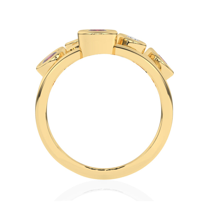R-67501-RU-Y  Diamond & Ruby Bubble Ring