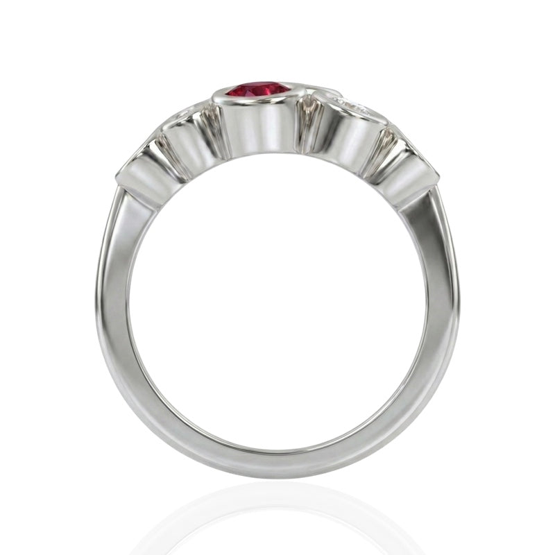 R-67801-RU-W  Diamond & Ruby Bubble Ring