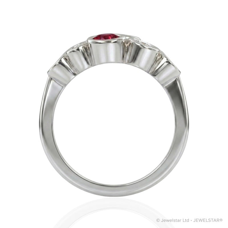 R-67801-RU-W  Diamond & Ruby Bubble Ring