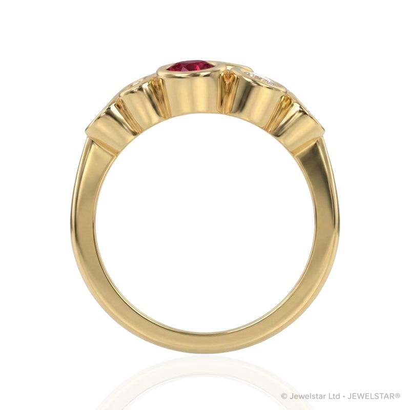 R-67801-RU-Y  Diamond & Ruby Bubble Ring
