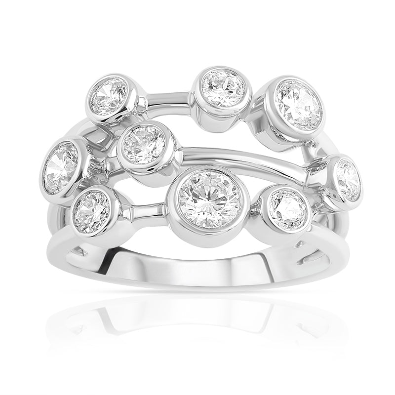 R-67901-AD-W  Diamond Bubble Ring