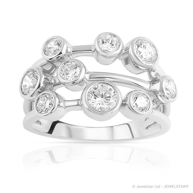 R-67901-AD-W  Diamond Bubble Ring