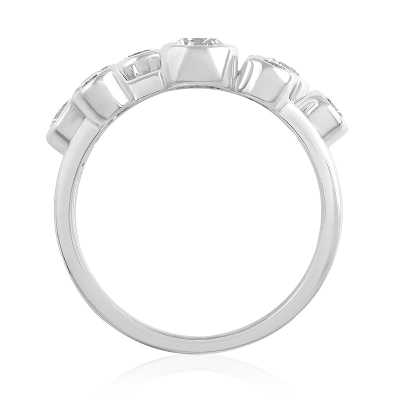 R-67901-AD-W  Diamond Bubble Ring