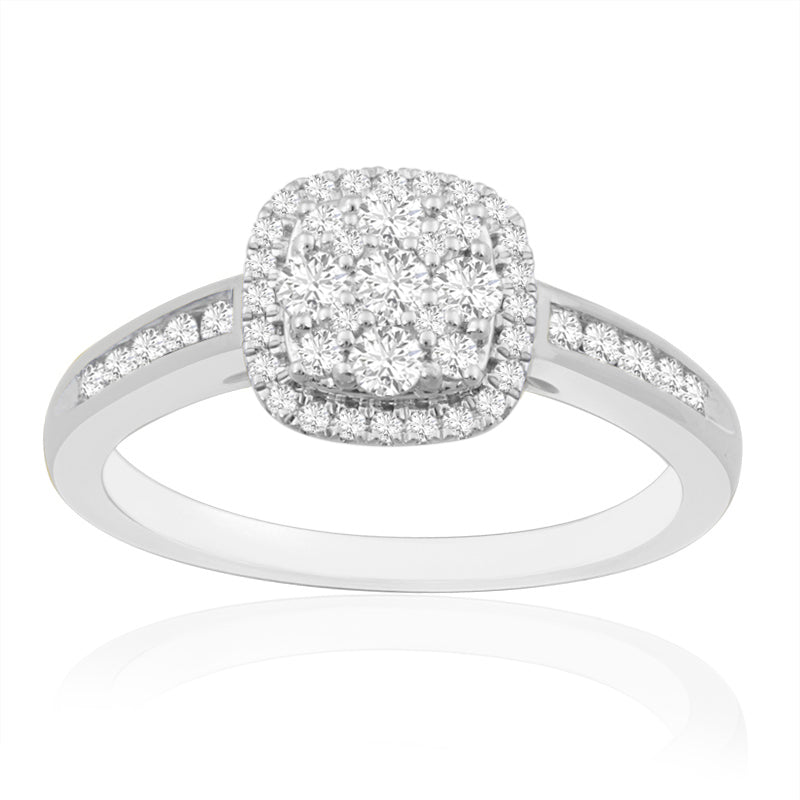 R-69251-AD-W  Diamond Cluster Ring