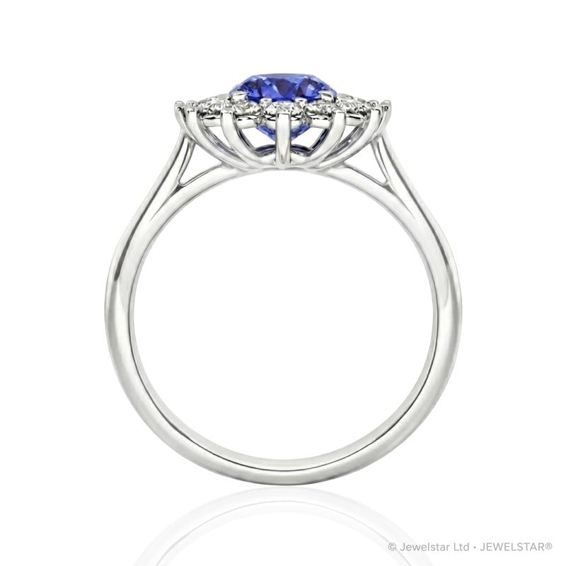 R-75033-TZ-W    Diamond & Tanzanite Cluster Ring