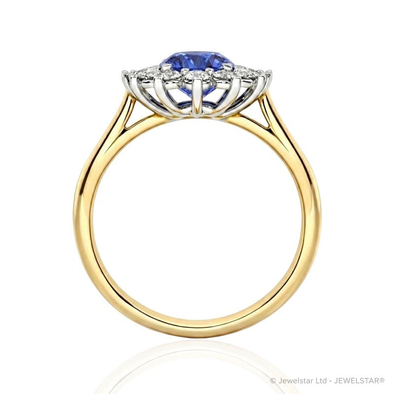 R-75033-TZ-Y    Diamond & Tanzanite Cluster Ring