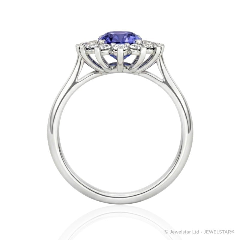 R-76050-TZ-W    Diamond & Tanzanite Cluster Ring