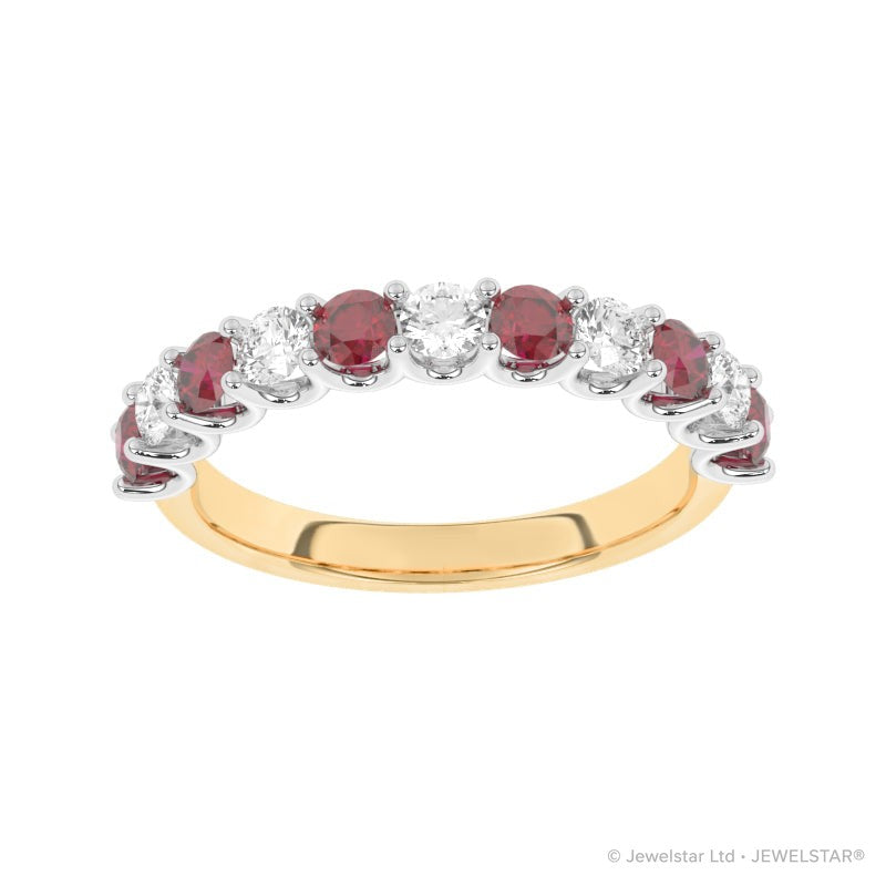 R-81220-RU-Y  Lab Diamond & Ruby Eleven Stone Ring