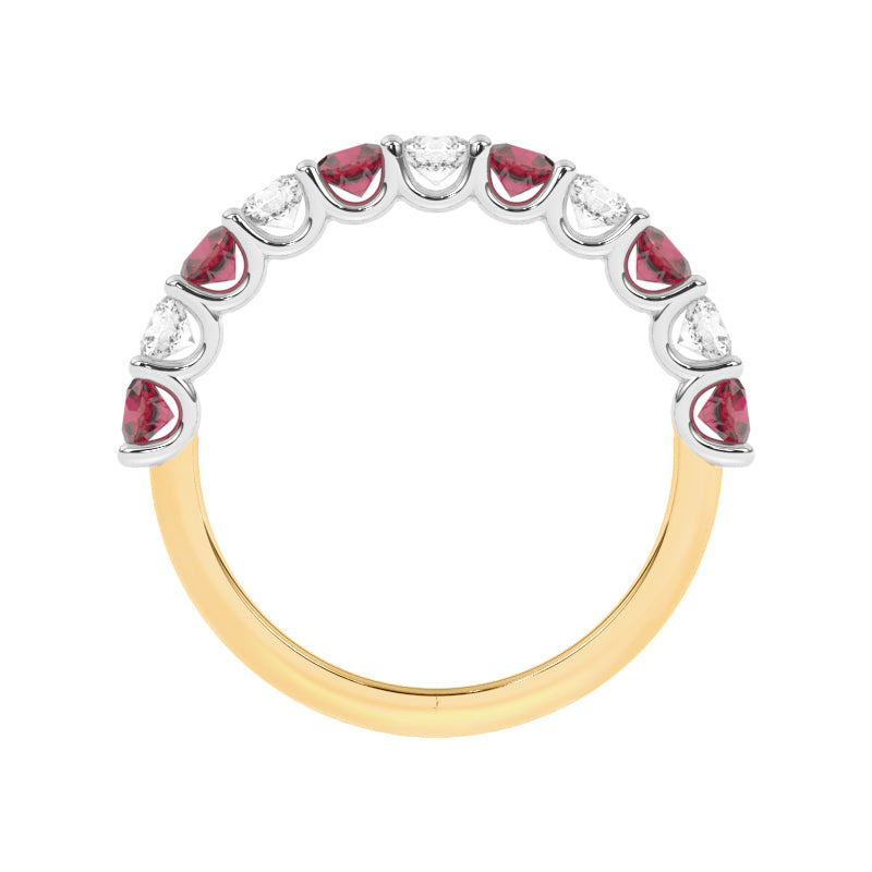 R-81220-RU-Y  Lab Diamond & Ruby Eleven Stone Ring