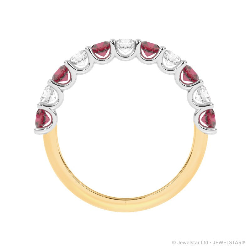 R-81220-RU-Y  Lab Diamond & Ruby Eleven Stone Ring