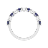 R-81220-SA-W  Lab Diamond & Sapphire Eleven Stone Ring (EGL Report Included)