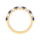 R-81220-SA-Y  Lab Diamond & Sapphire Eleven Stone Ring (EGL Report Included)