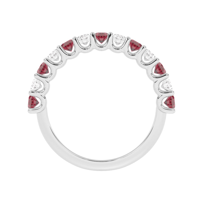 R-81320-RU-W  Lab Diamond & Ruby Thirteen Stone Ring