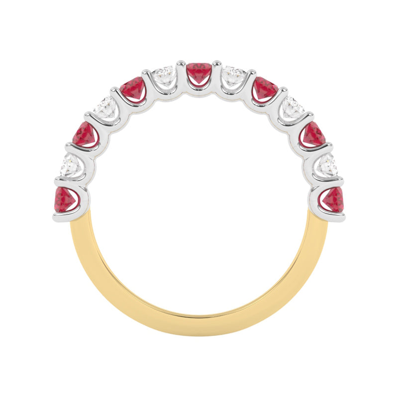 R-81320-RU-Y  Lab Diamond & Ruby Thirteen Stone Ring