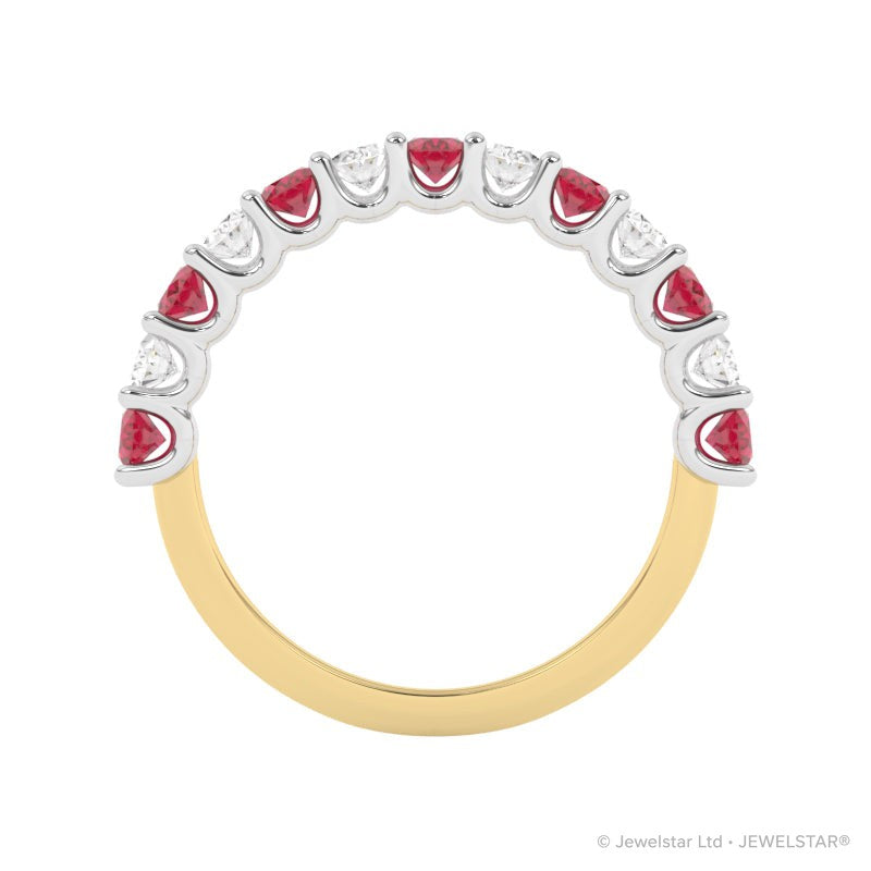 R-81320-RU-Y  Lab Diamond & Ruby Thirteen Stone Ring