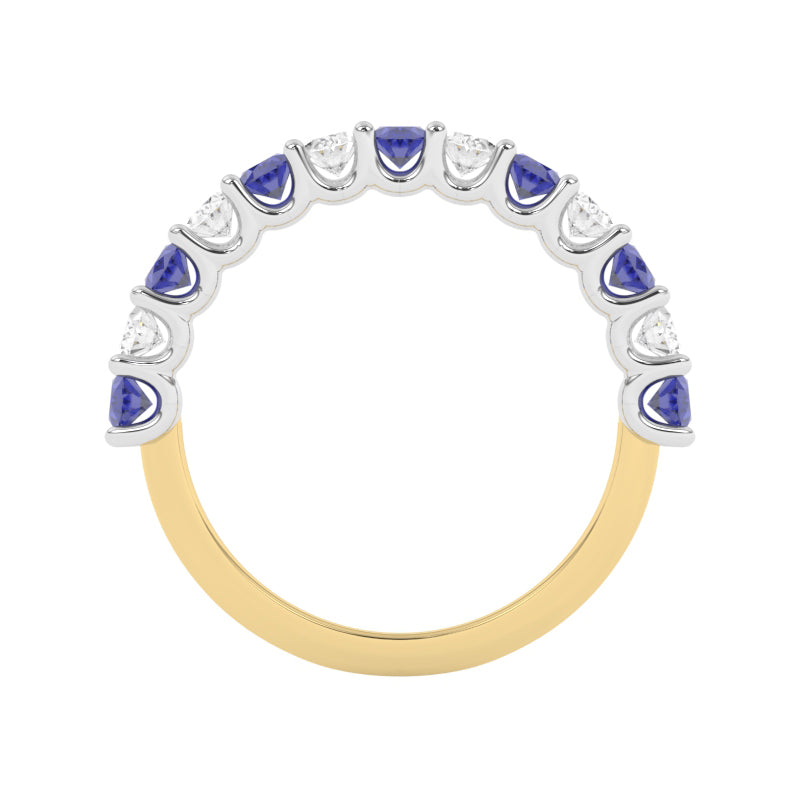 R-81320-SA-Y  Lab Diamond & Sapphire Thirteen Stone Ring