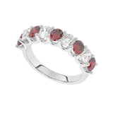 R-81340-RU-W  Lab Diamond & Ruby Nine Stone Ring (EGL Report Included)