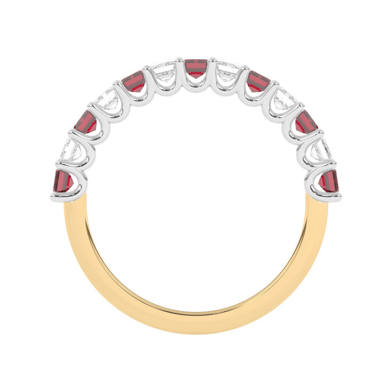 R-81420-RU-Y  Lab Diamond & Ruby Thirteen Stone Ring