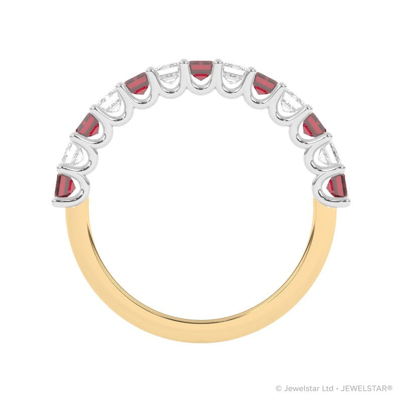 R-81420-RU-Y  Lab Diamond & Ruby Thirteen Stone Ring
