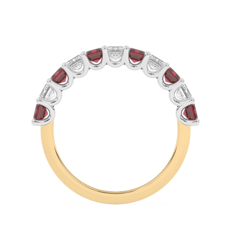 R-81440-RU-Y  Lab Diamond & Ruby Eleven Stone Ring