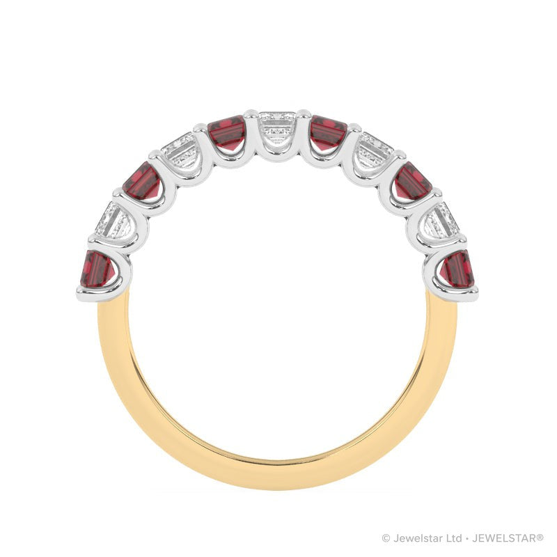 R-81440-RU-Y  Lab Diamond & Ruby Eleven Stone Ring