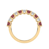 R-81440-RU-Y  Lab Diamond & Ruby Eleven Stone Ring (EGL Report Included)