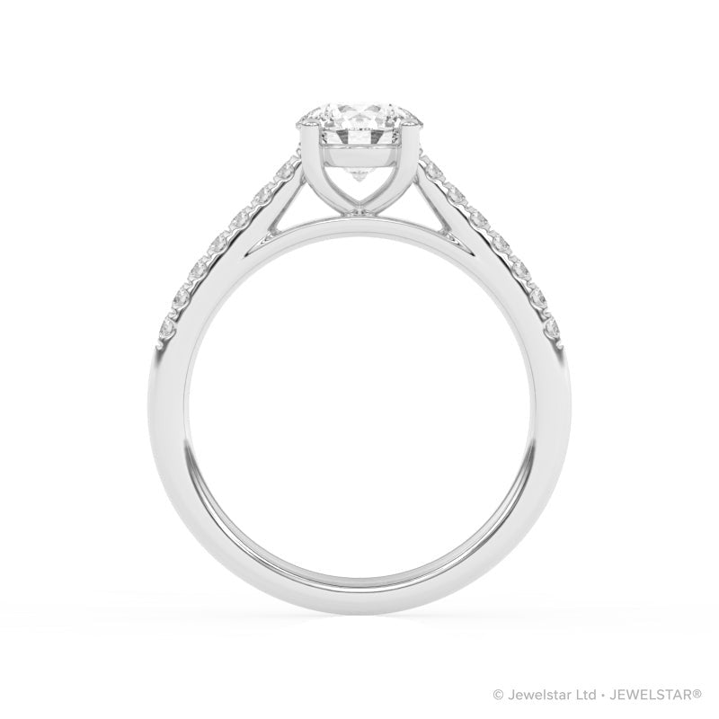 R-81501-AD-W  1.20ct D/VS Brilliant Cut Lab Diamond Solitaire Ring & Diamond Set Shoulders (IGI Report Included)