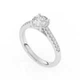 R-81501-AD-W  1.20ct D/VS Brilliant Cut Lab Diamond Solitaire Ring & Diamond Set Shoulders (IGI Report Included)
