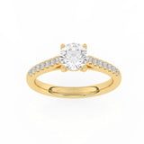 R-81501-AD-Y  1.20ct D/VS Brilliant Cut Lab Diamond Solitaire Ring & Diamond Set Shoulders (IGI Report Included)