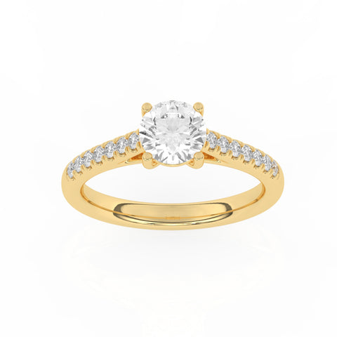 R-81501-AD-Y  1.20ct D/VS Brilliant Cut Lab Diamond Solitaire Ring & Diamond Set Shoulders (IGI Report Included)
