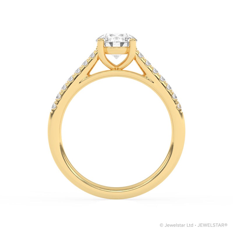 R-81501-AD-Y  1.20ct D/VS Brilliant Cut Lab Diamond Solitaire Ring & Diamond Set Shoulders (IGI Report Included)
