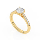 R-81501-AD-Y  1.20ct D/VS Brilliant Cut Lab Diamond Solitaire Ring & Diamond Set Shoulders (IGI Report Included)