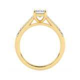 R-81502-AD-Y  1.20ct D/VS Emerald Cut Lab Diamond Solitaire Ring & Diamond Set Shoulders (IGI Report Included)