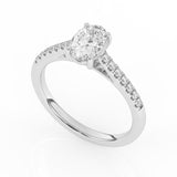 R-81503-AD-W  1.20ct D/VS Oval Cut Lab Diamond Solitaire Ring & Diamond Set Shoulders (IGI Report Included)