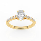 R-81503-AD-Y  1.20ct D/VS Oval Cut Lab Diamond Solitaire Ring & Diamond Set Shoulders (IGI Report Included)
