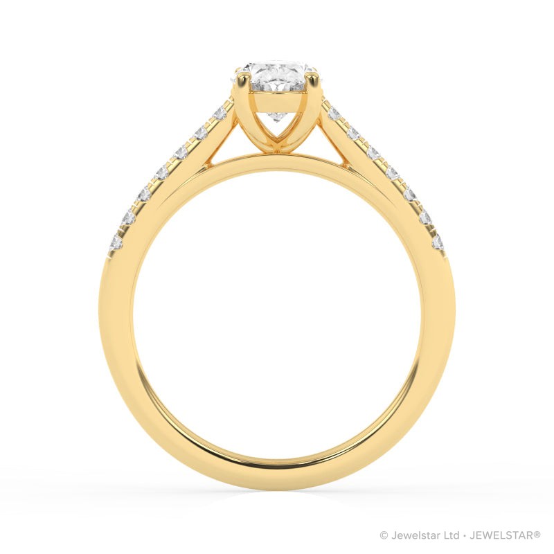 R-81503-AD-Y  1.20ct D/VS Oval Cut Lab Diamond Solitaire Ring & Diamond Set Shoulders (IGI Report Included)