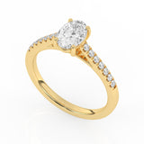 R-81503-AD-Y  1.20ct D/VS Oval Cut Lab Diamond Solitaire Ring & Diamond Set Shoulders (IGI Report Included)