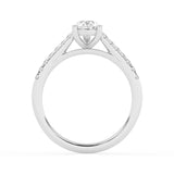 R-81504-AD-W  1.20ct D/VS Pear Cut Lab Diamond Solitaire Ring & Diamond Set Shoulders (IGI Report Included)